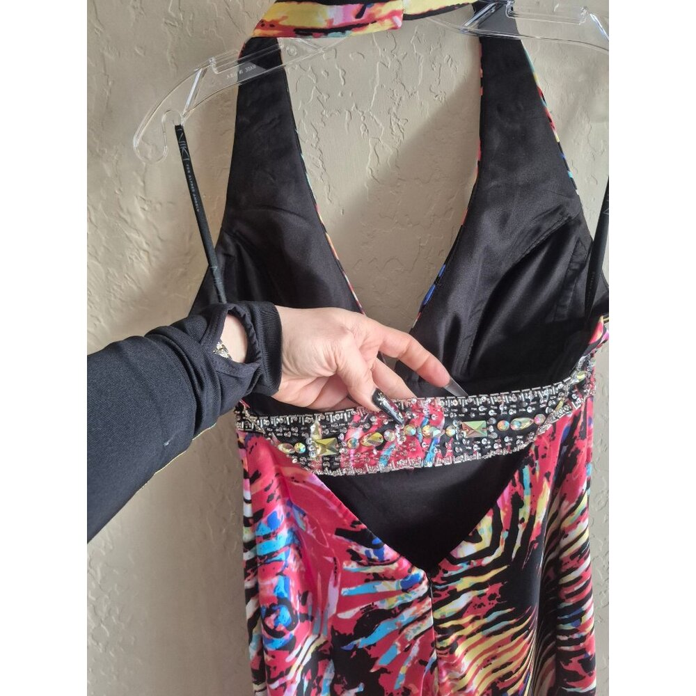 Vibrant Multicolor Maxi Dress size 8 - Picture 4 of 7